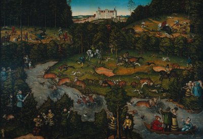 Caccia di corte al castello di Hartenfels da Lucas Cranach the Elder